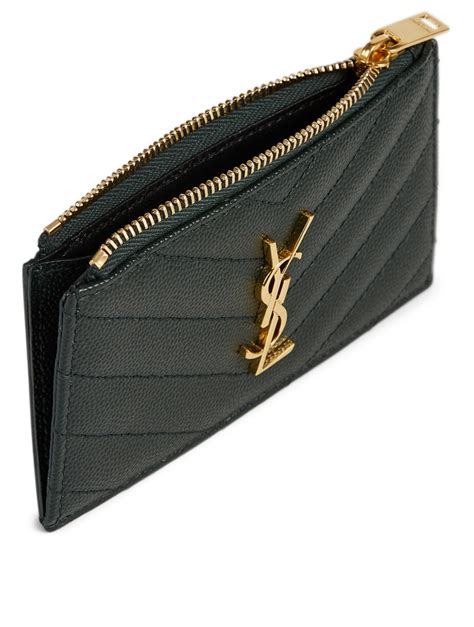 monogram zipped card case ysl|ysl card holder.